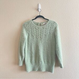 Anthropologie Rosie Neira Mint Green Aubade Eyelash Pullover Sweater Women's XS